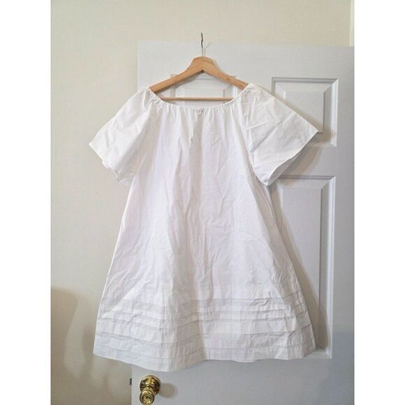 Madewell Poplin Flutter-Sleeve Pintuck Mini Dress M NWT $98 - Picture 9 of 10